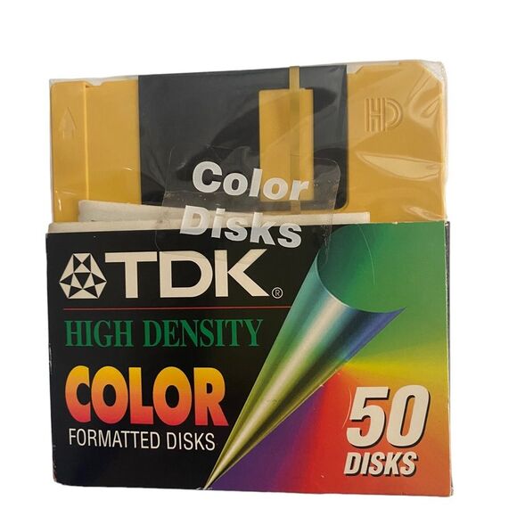 TDK 50 High Density Color Formatted Disks NIP New - Picture 5 of 7
